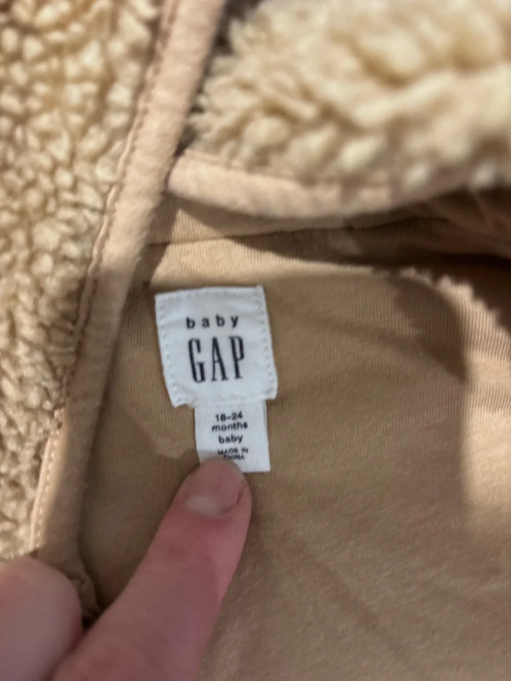 GAP Teddy Fleece Hooded One-Piece 18-24 months